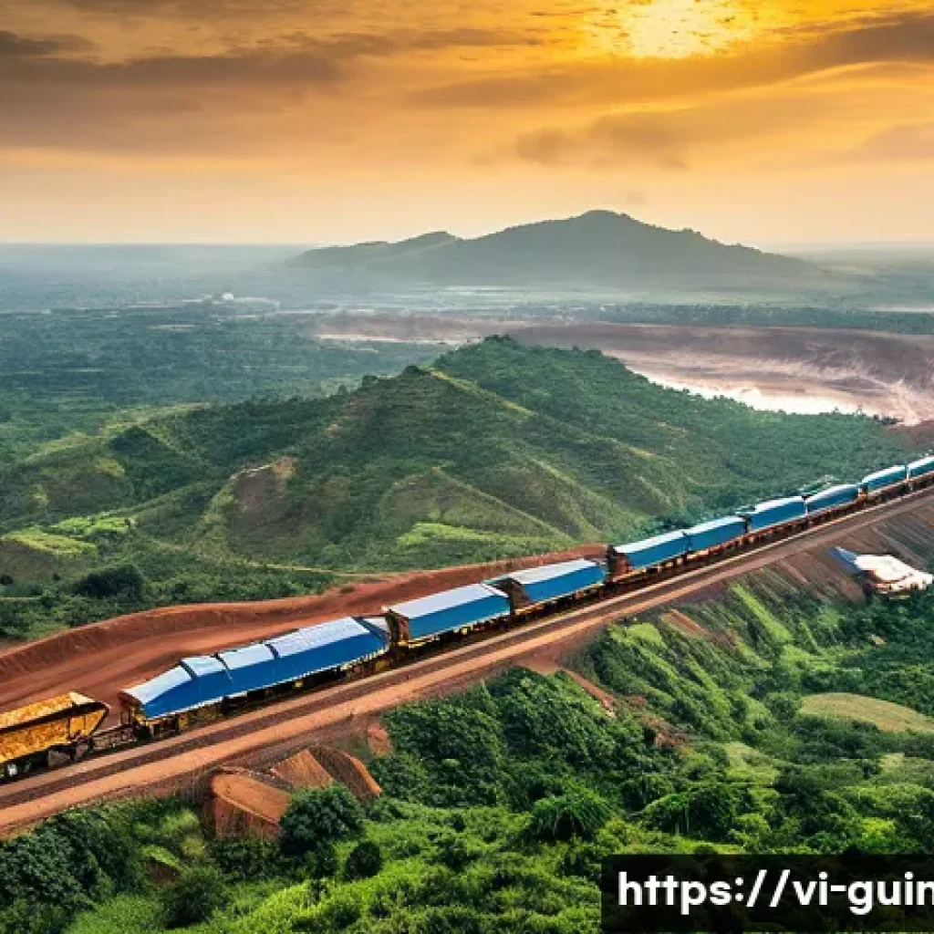 기니에서 해외 투자 기회 분석 - **A panoramic and dynamic view of Guinea's robust mining and infrastructure development.** The image...