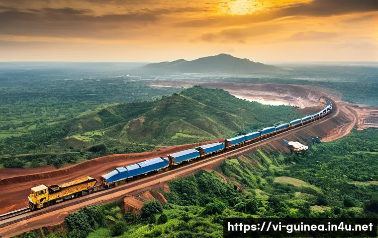 기니에서 해외 투자 기회 분석 - **A panoramic and dynamic view of Guinea's robust mining and infrastructure development.** The image...