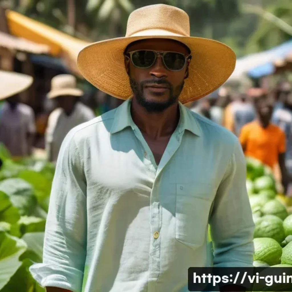 기니에서 필수적으로 가져가야 할 여행 아이템 - A traveler dressed in lightweight, breathable clothing suitable for a tropical climate in Guinea, we...